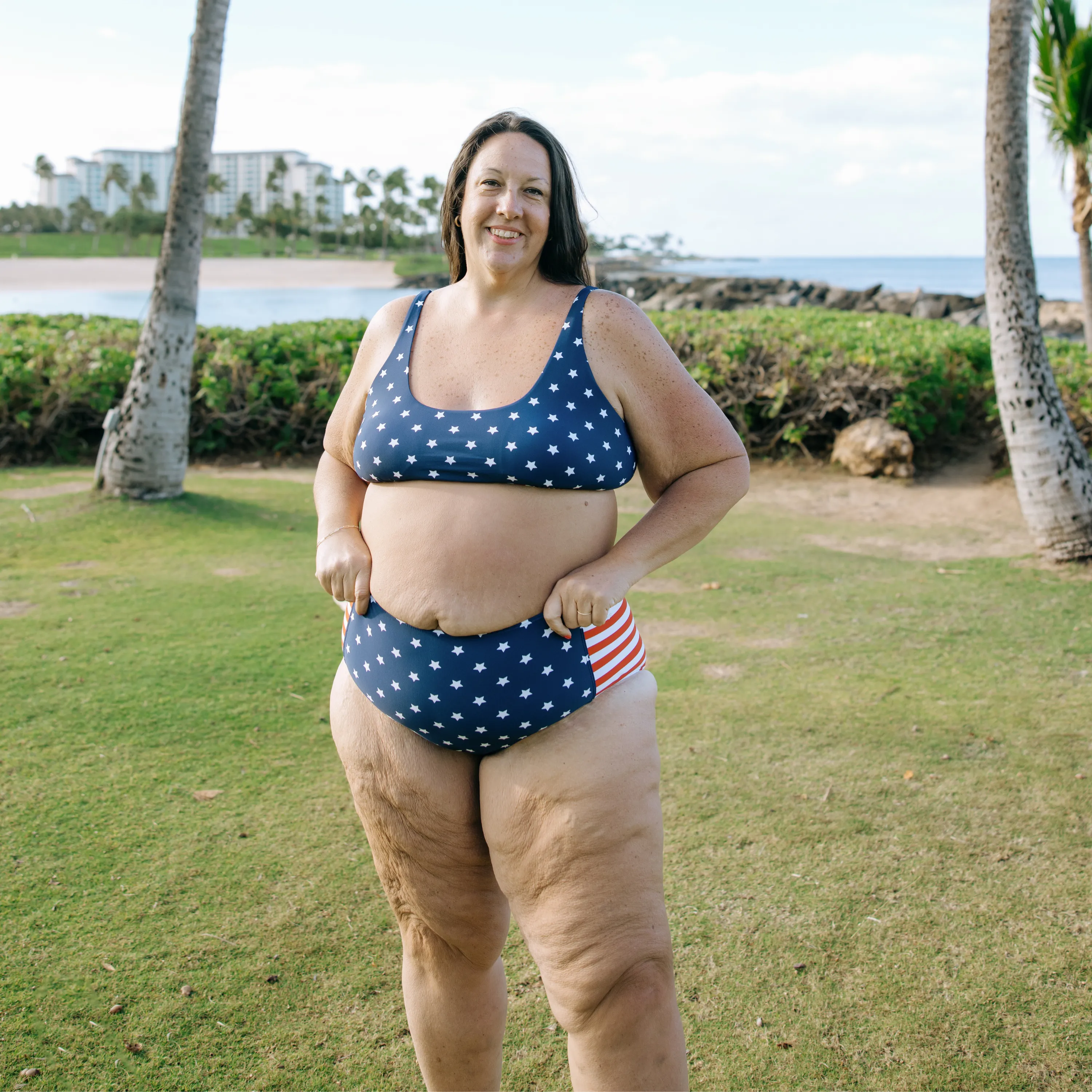 Women's High Waist Bikini Bottoms | "Americana"